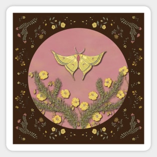 Butterflies & Blooms - Chocolate & Pink Sticker